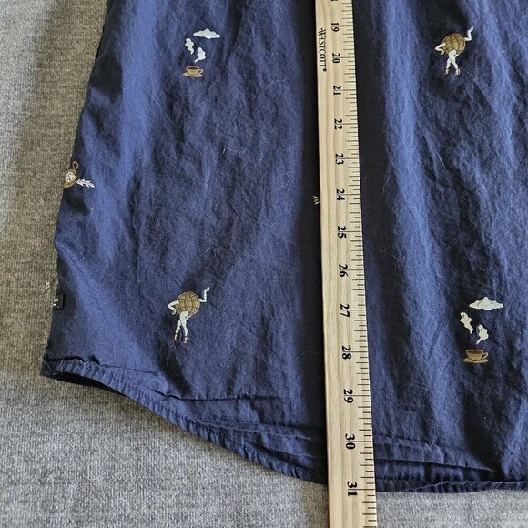 Scotch & Soda Shirt Men XL Navy LS Button Up Abstract Embroidery Boho Pocket - Picture 6 of 16